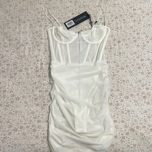 White fox white mesh dress with tags